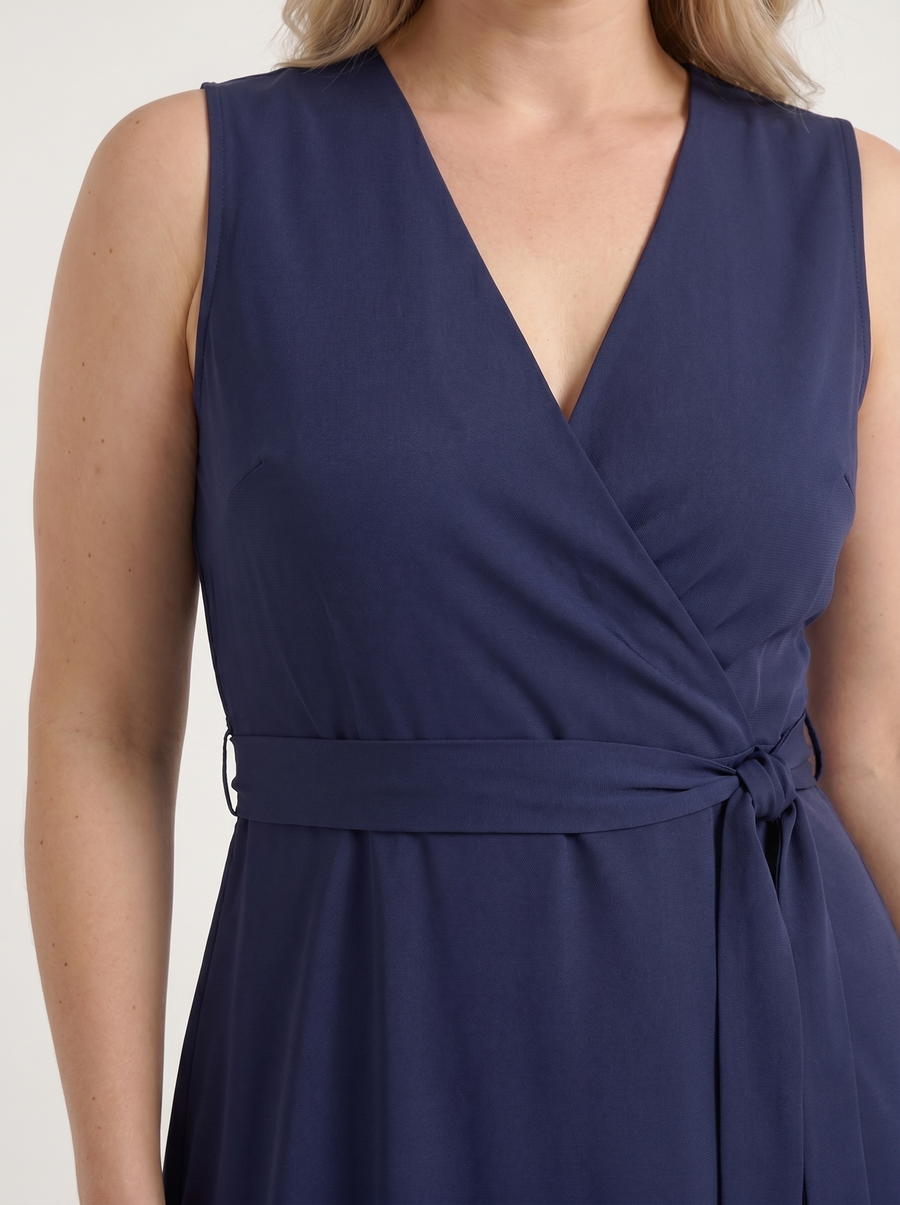 Reena Wrap Maxi Dress with Tie Belt