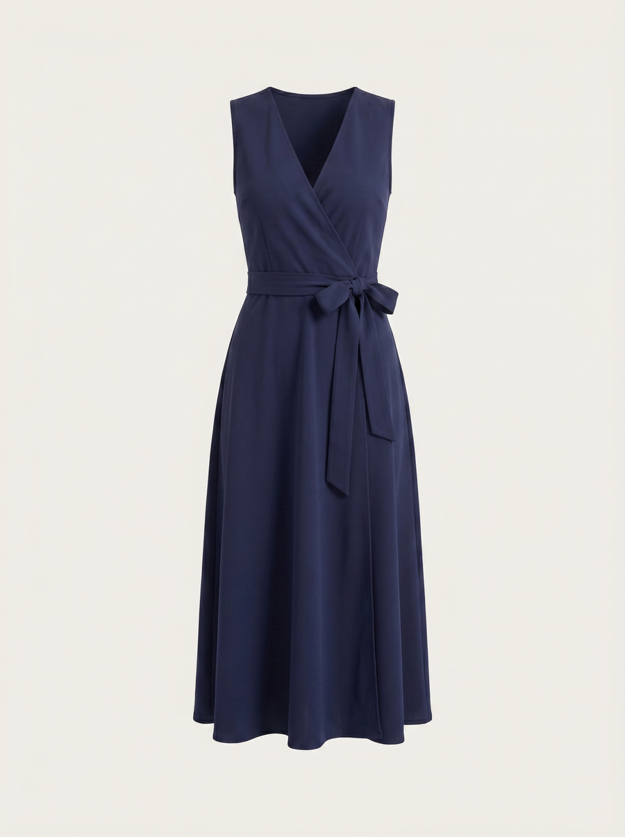 Reena Wrap Maxi Dress with Tie Belt