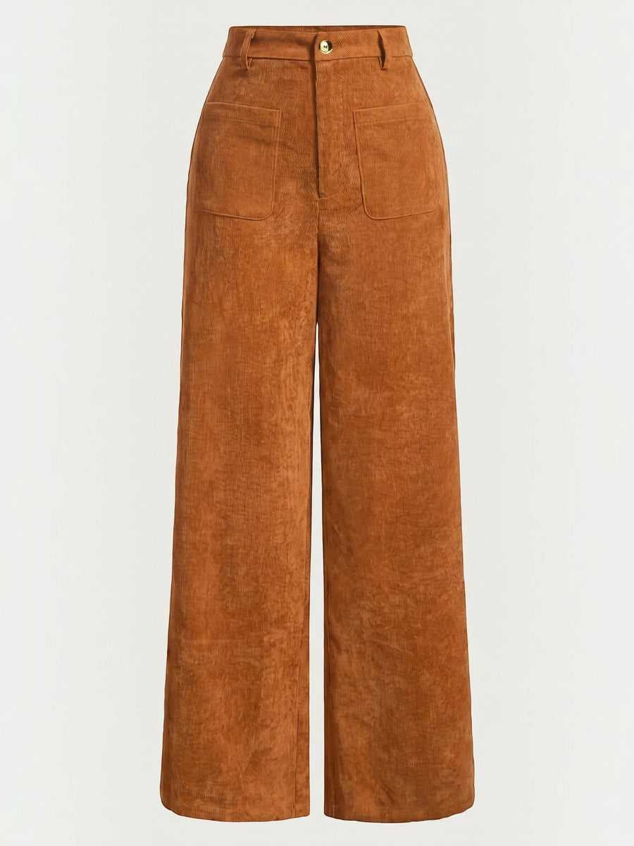 Allison High Waisted Wide Leg Corduroy Pants