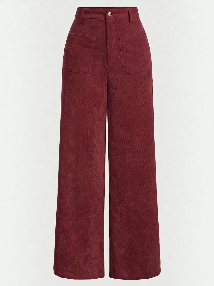 Allison High Waisted Wide Leg Corduroy Pants