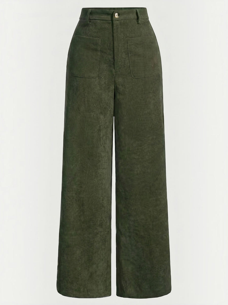 Allison High Waisted Wide Leg Corduroy Pants