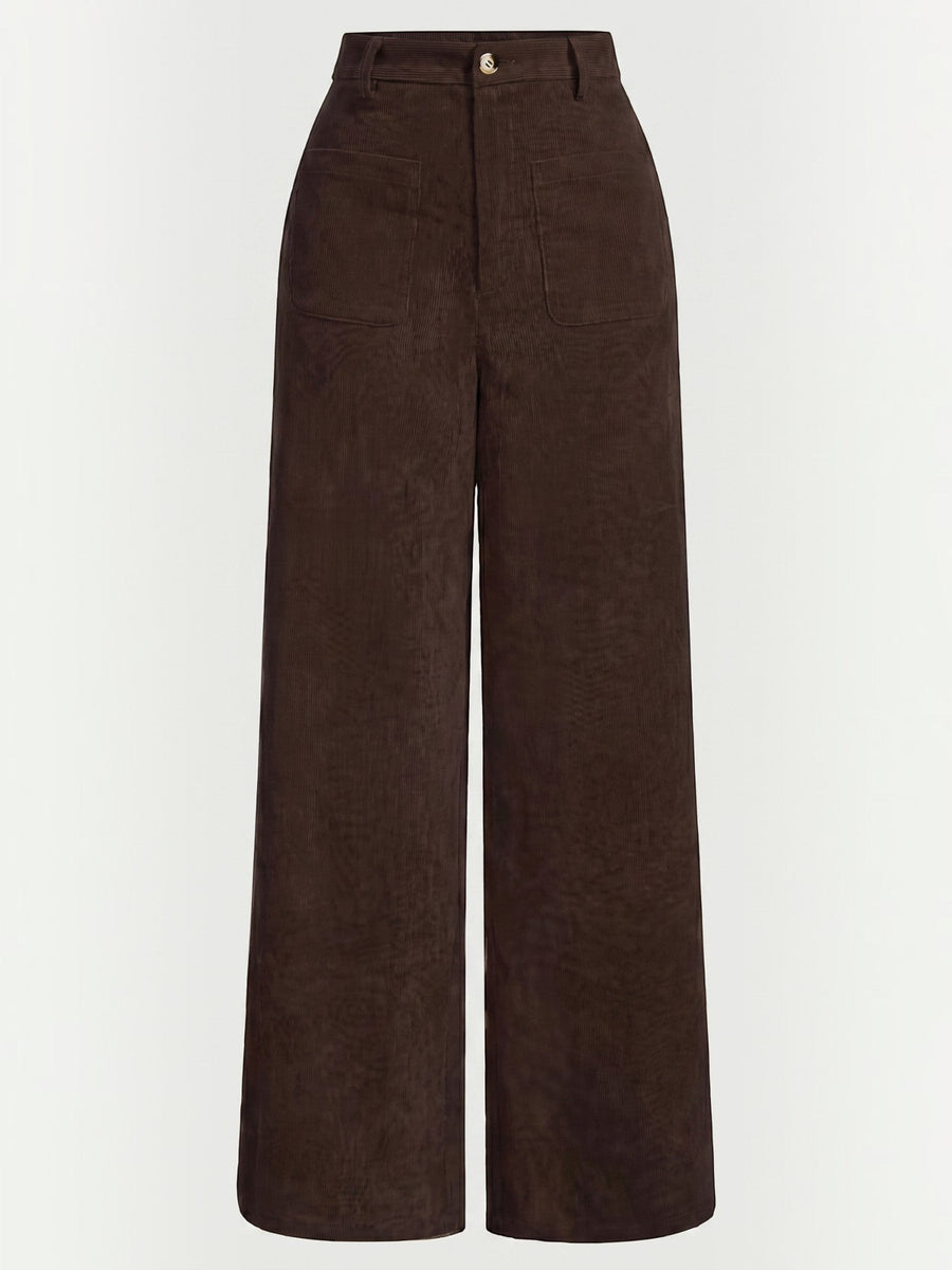 Allison High Waisted Wide Leg Corduroy Pants