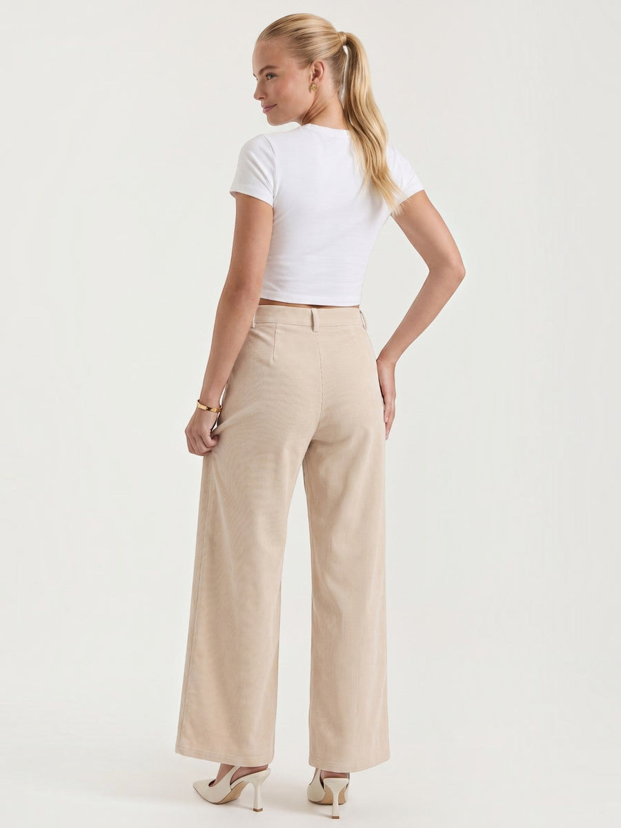 Allison High Waisted Wide Leg Corduroy Pants