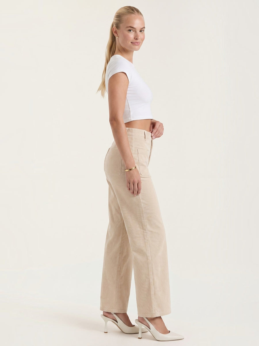 Allison High Waisted Wide Leg Corduroy Pants