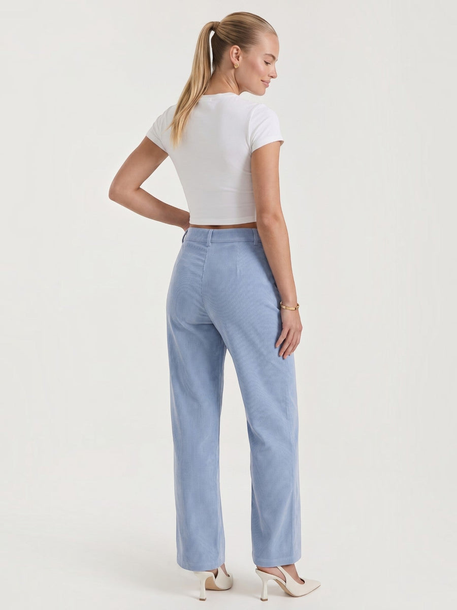Allison High Waisted Wide Leg Corduroy Pants