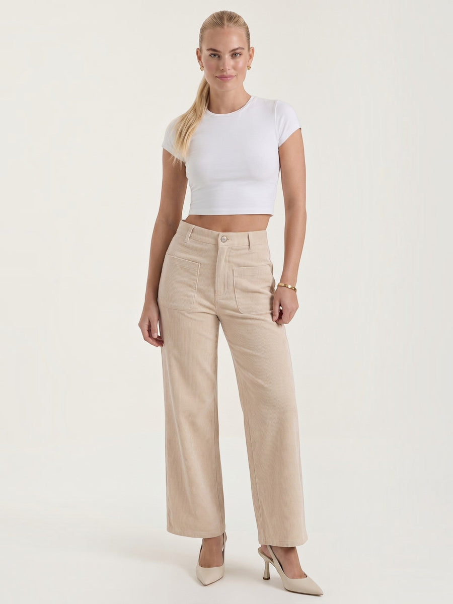 Allison High Waisted Wide Leg Corduroy Pants