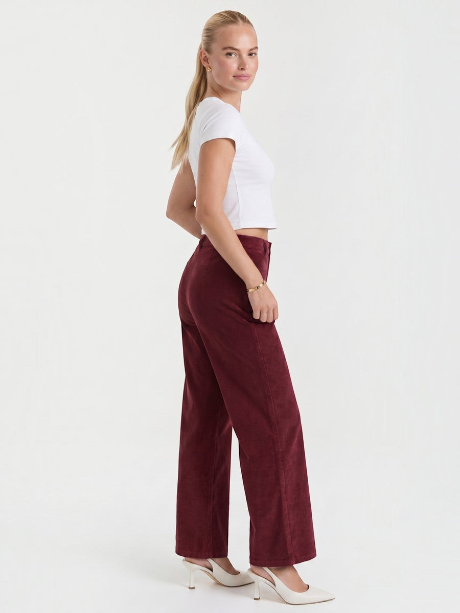 Allison High Waisted Wide Leg Corduroy Pants