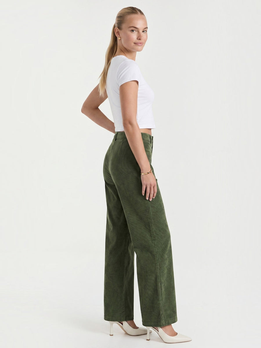 Allison High Waisted Wide Leg Corduroy Pants