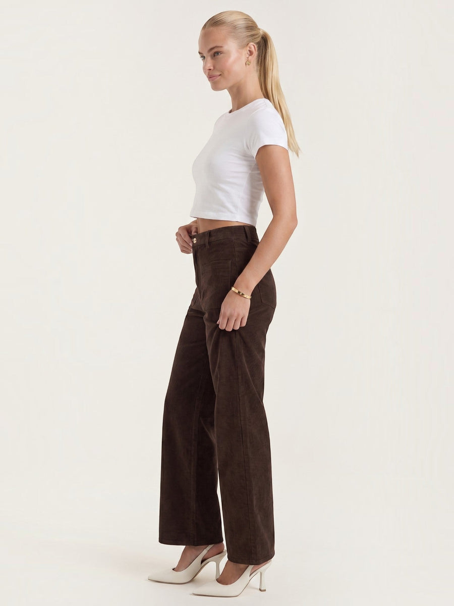 Allison High Waisted Wide Leg Corduroy Pants