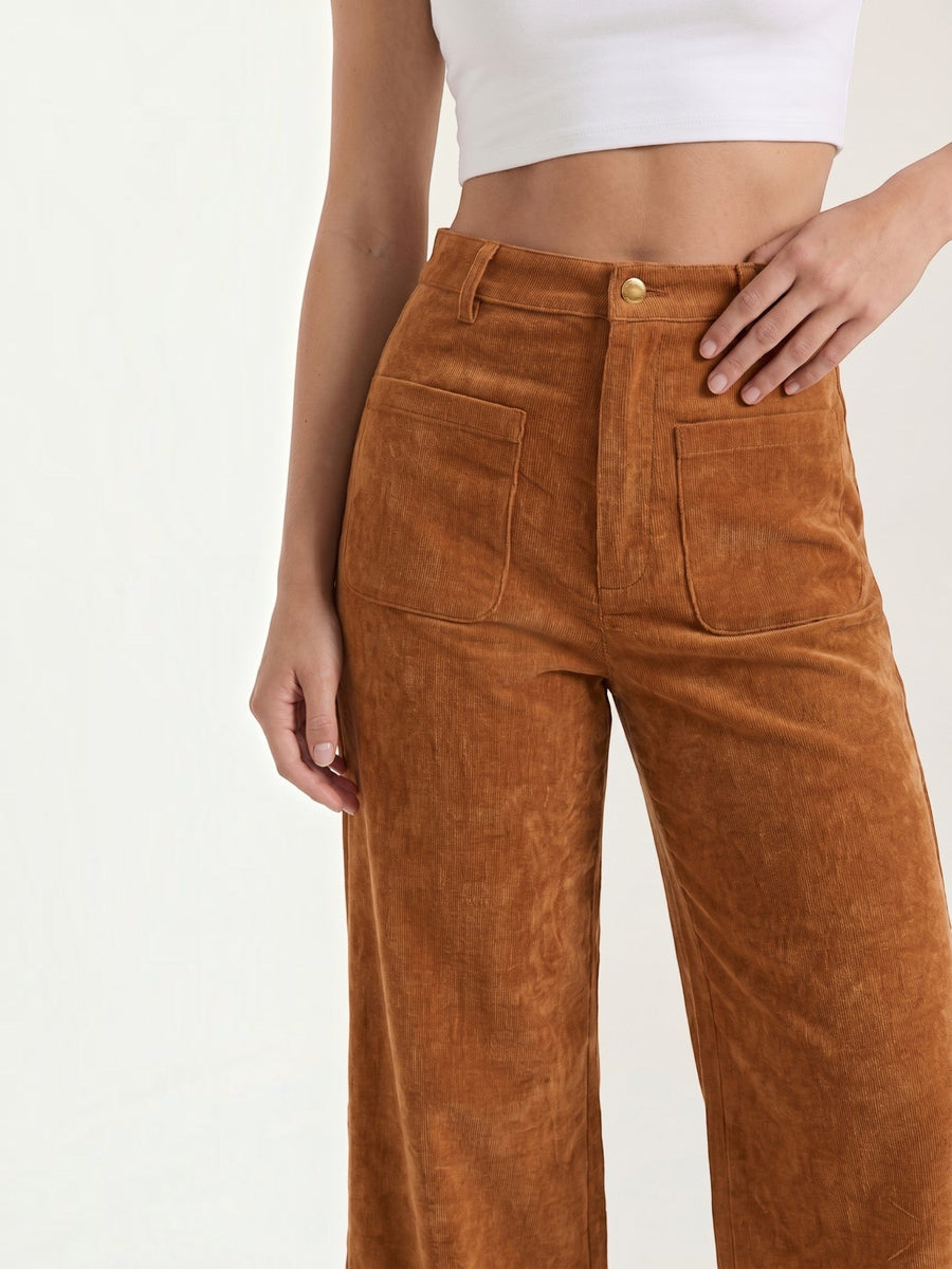 Allison High Waisted Wide Leg Corduroy Pants