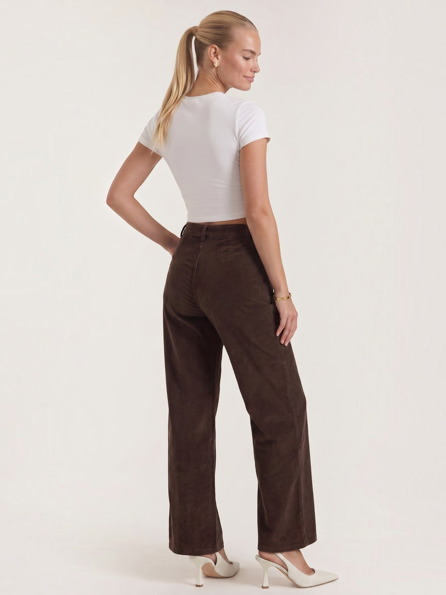 Allison High Waisted Wide Leg Corduroy Pants