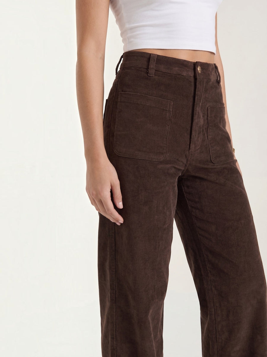 Allison High Waisted Wide Leg Corduroy Pants