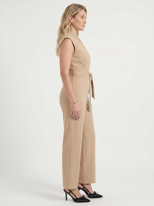 Kayleigh Wrap Front Belted Jumpsuit