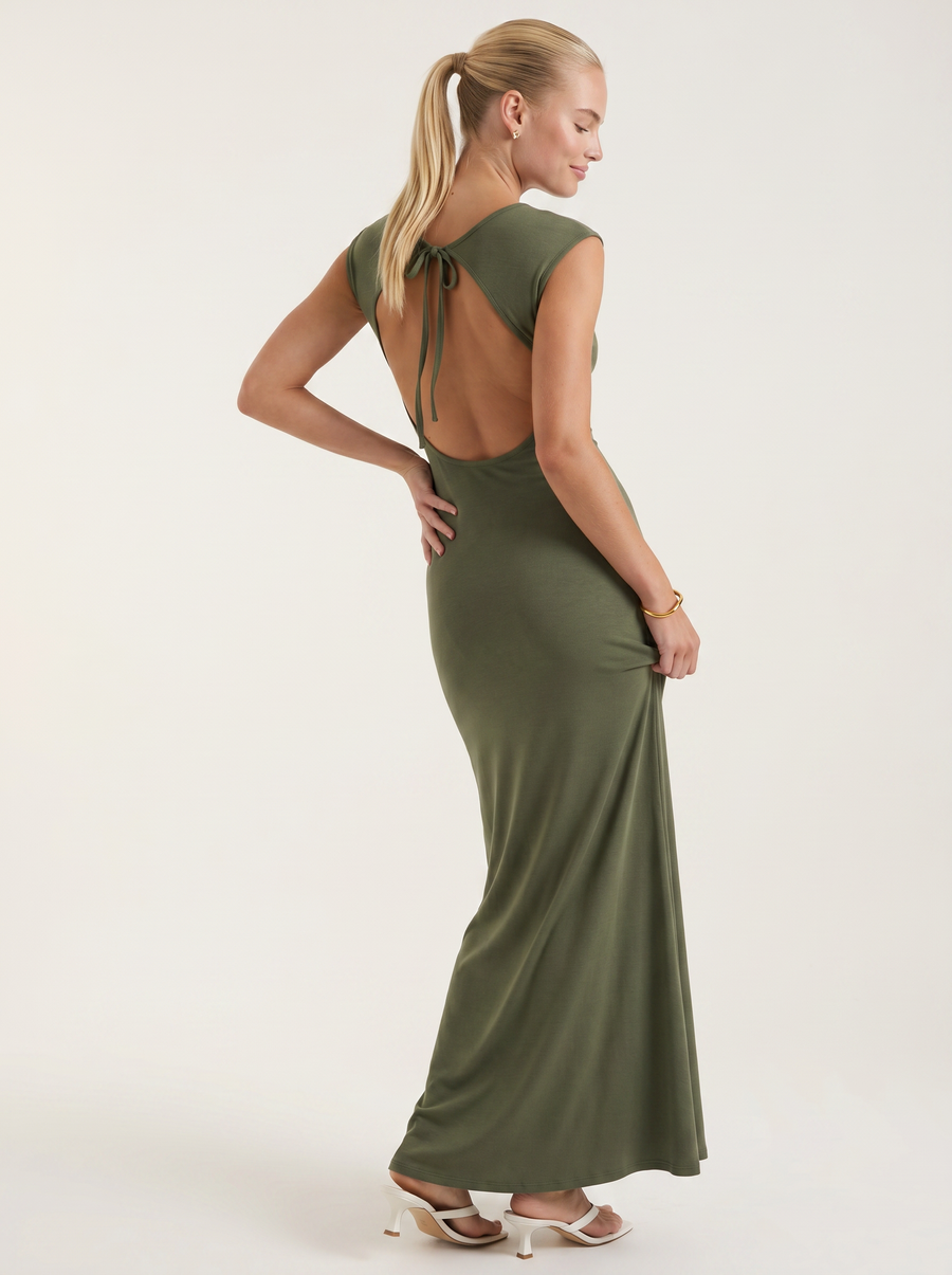 Angelica Square Neck A Line Maxi Dress