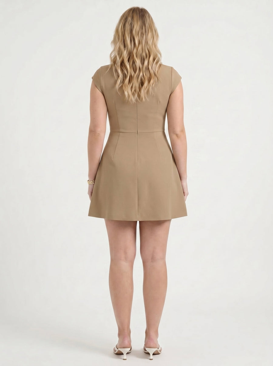 Orlena Flap Pocket A Line Mini Dress