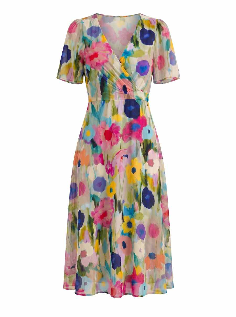 Sharnie Floral Wrap High Low Midi Dress