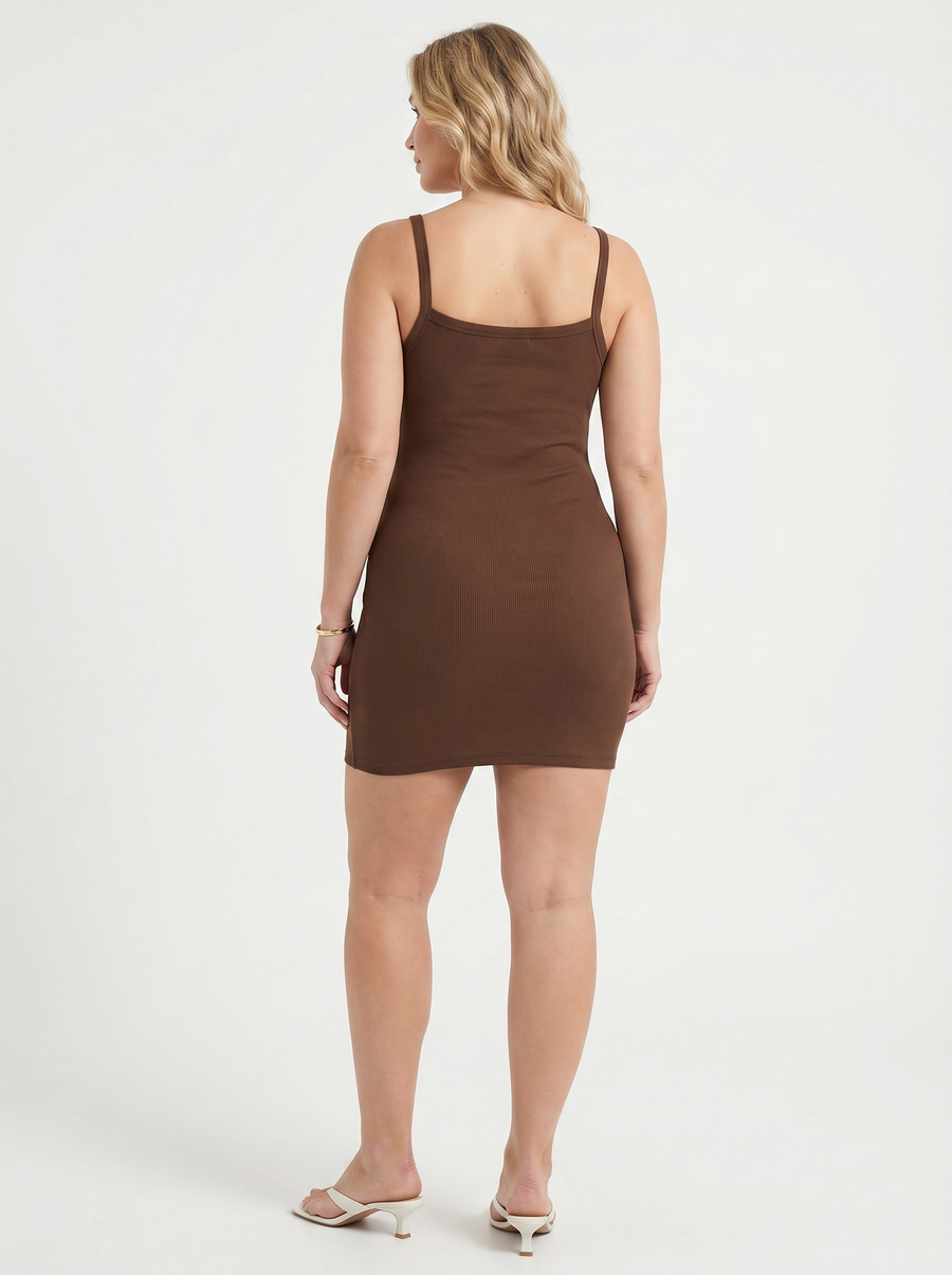 Alessia Square Neck Wide Strap Mini Dress