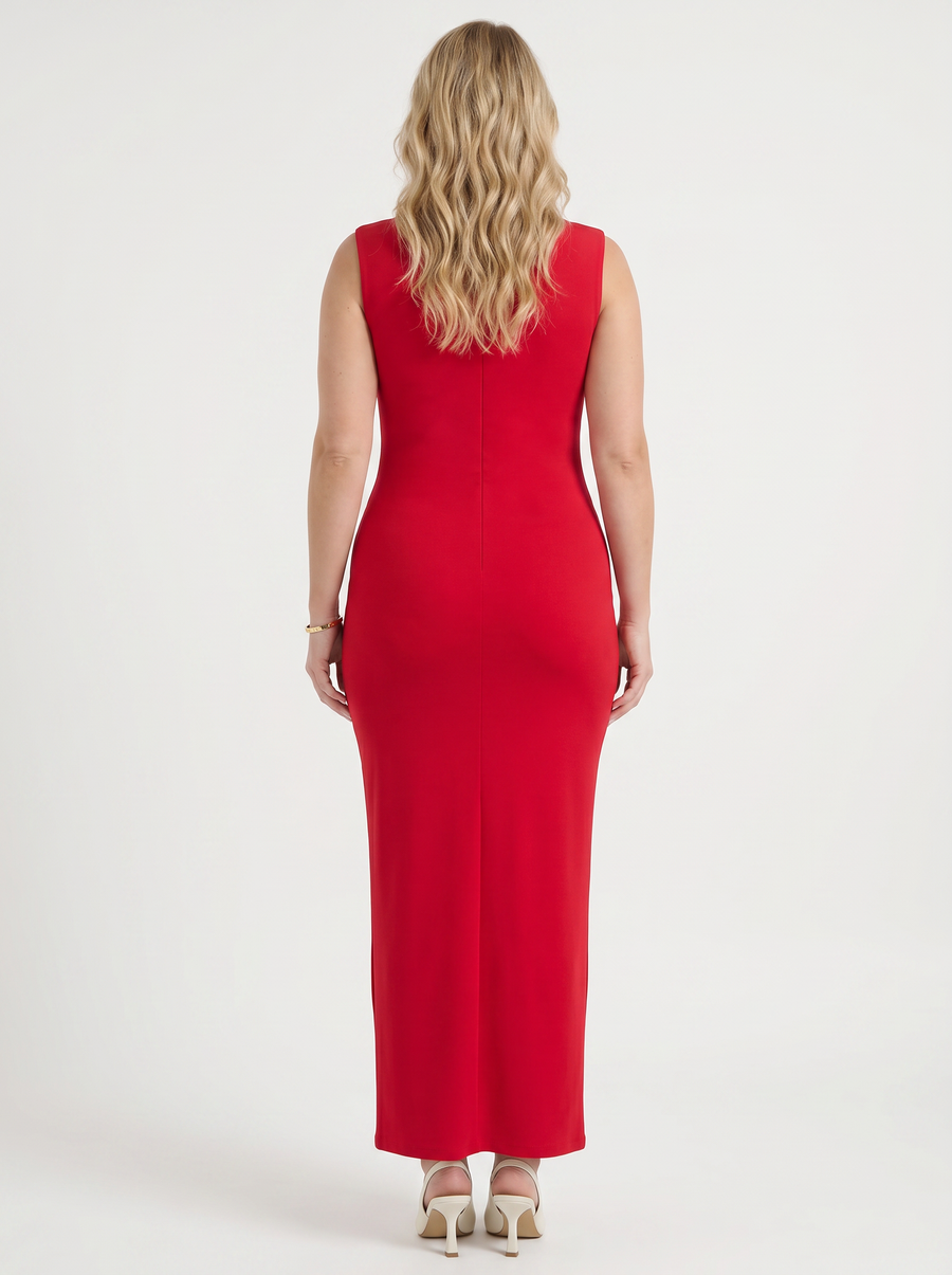 Daniela Square Neck Wide Strap Bodycon Maxi Dress