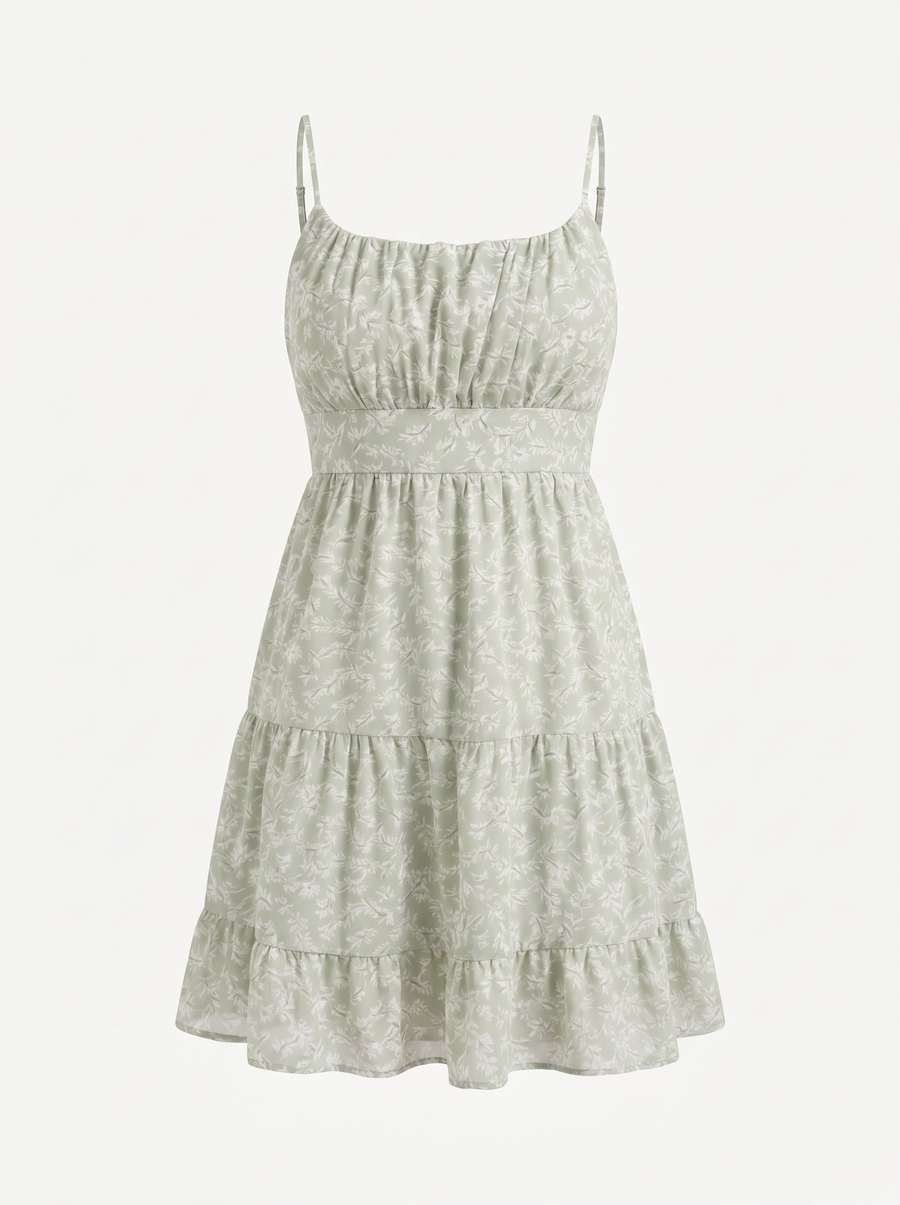Kiana Floral Tiered Mini Dress