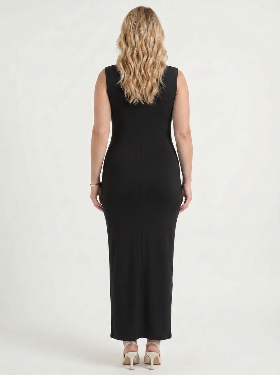 Daniela Square Neck Wide Strap Bodycon Maxi Dress