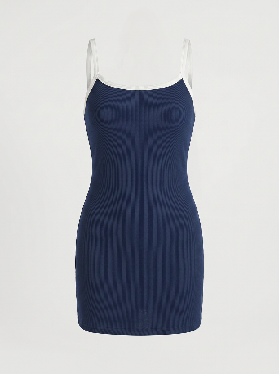 Alessia Square Neck Wide Strap Mini Dress