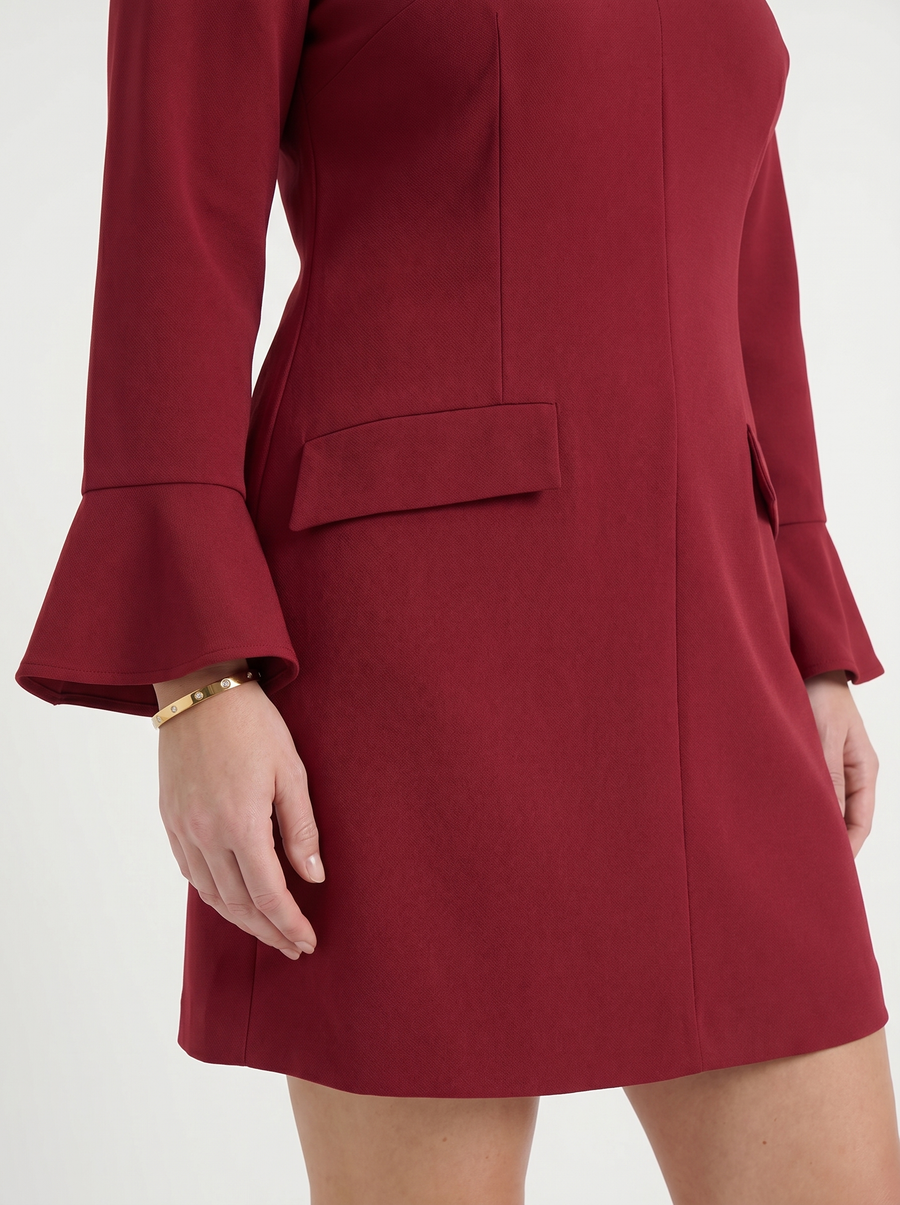 Clarrise Ruffle Sleeve Pocket Mini Dress