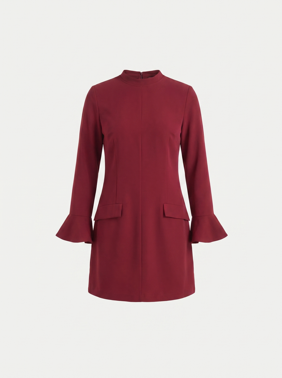 Clarrise Ruffle Sleeve Pocket Mini Dress
