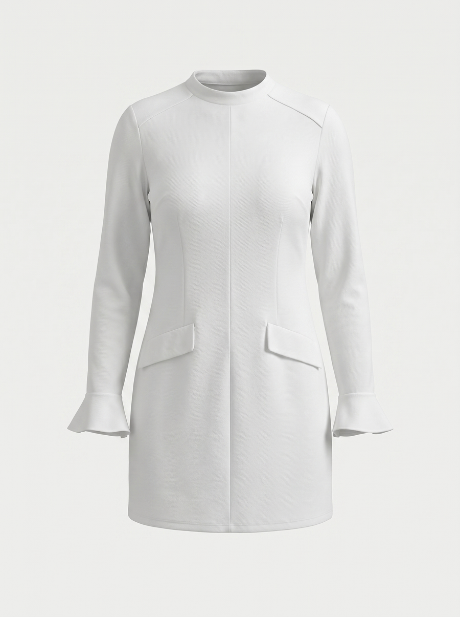 Clarrise Ruffle Sleeve Pocket Mini Dress