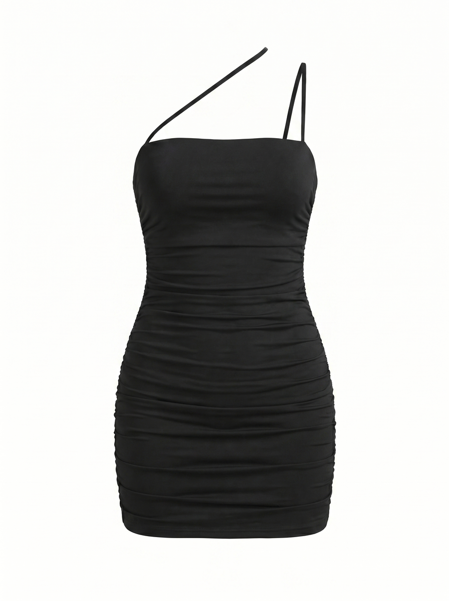 Quorra One Shoulder Ruched Mini Dress
