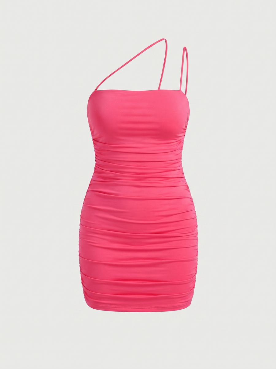 Quorra One Shoulder Ruched Mini Dress