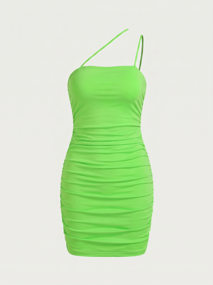 Quorra One Shoulder Ruched Mini Dress