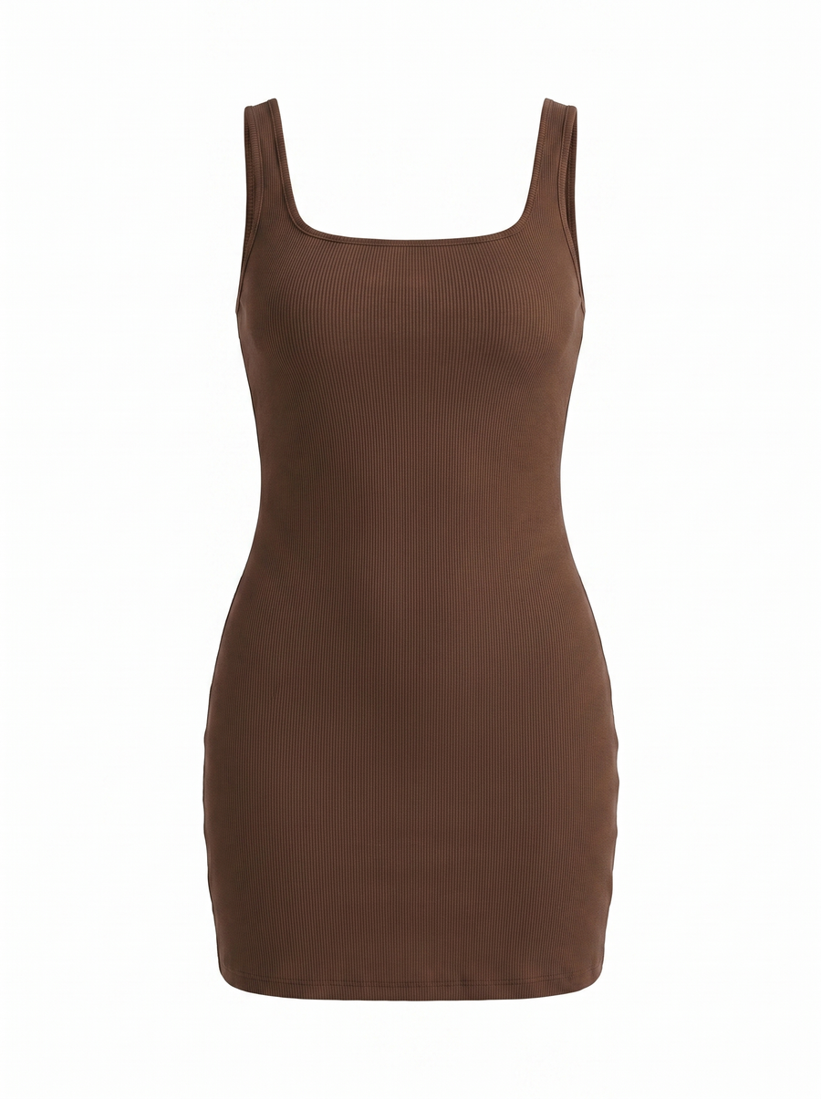 Alessia Square Neck Wide Strap Mini Dress