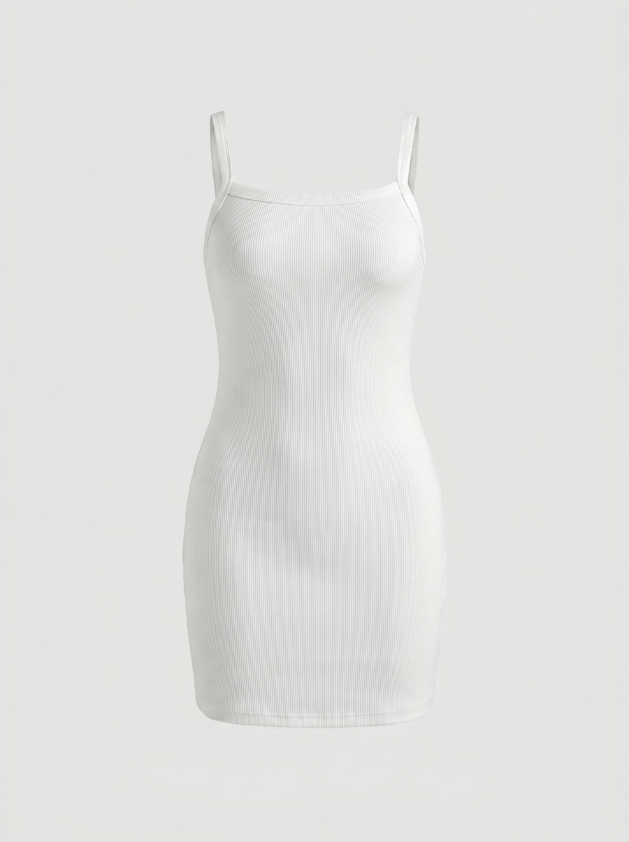 Alessia Square Neck Wide Strap Mini Dress