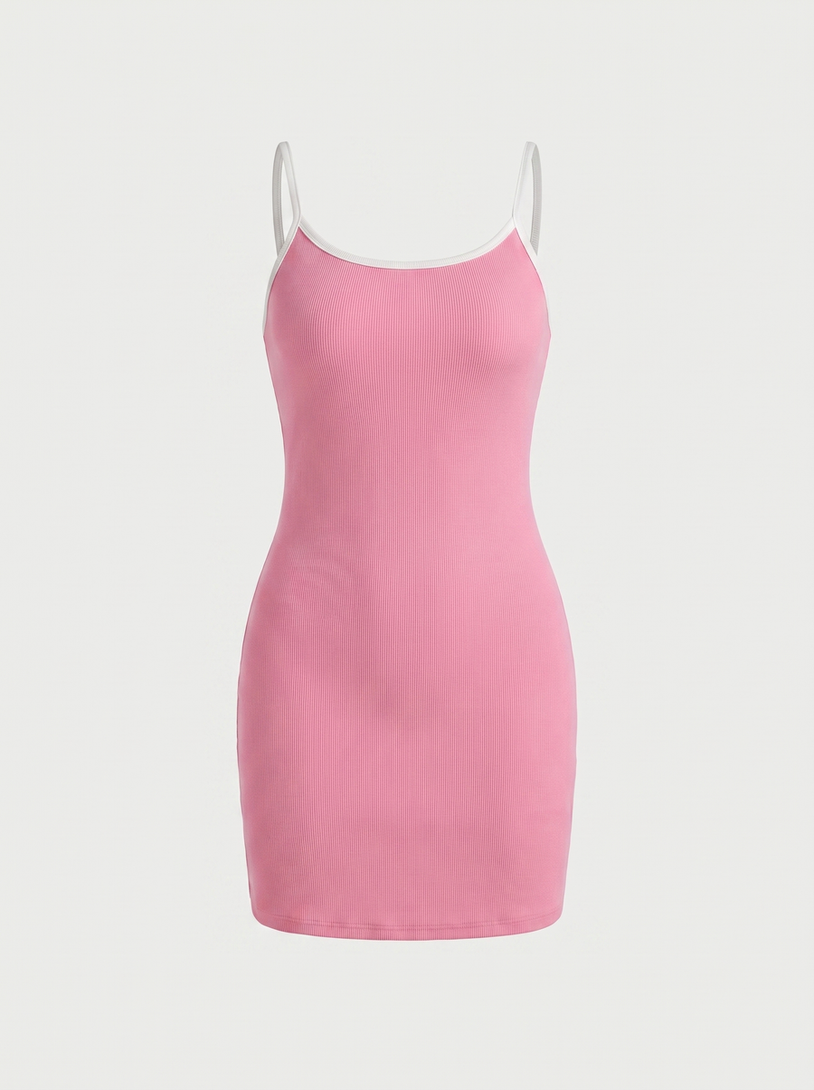 Alessia Square Neck Wide Strap Mini Dress