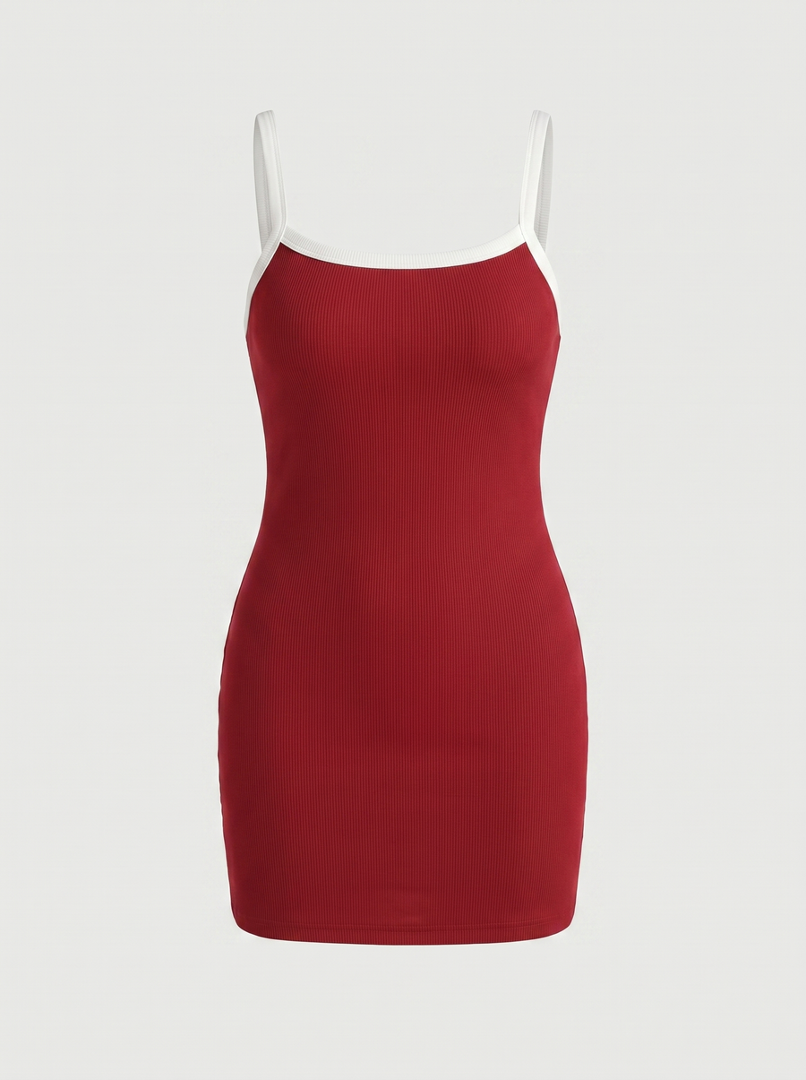 Alessia Square Neck Wide Strap Mini Dress