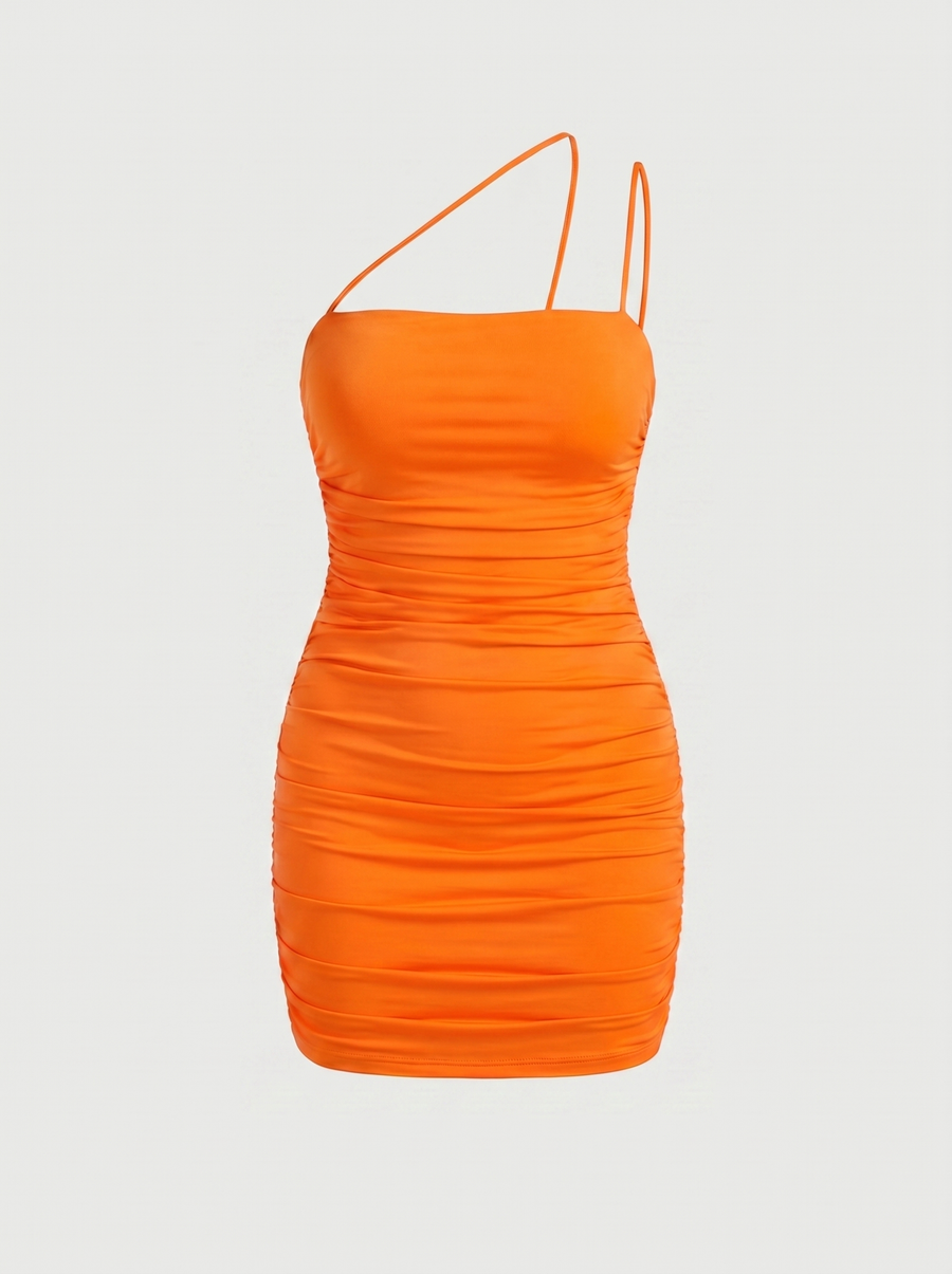 Quorra One Shoulder Ruched Mini Dress