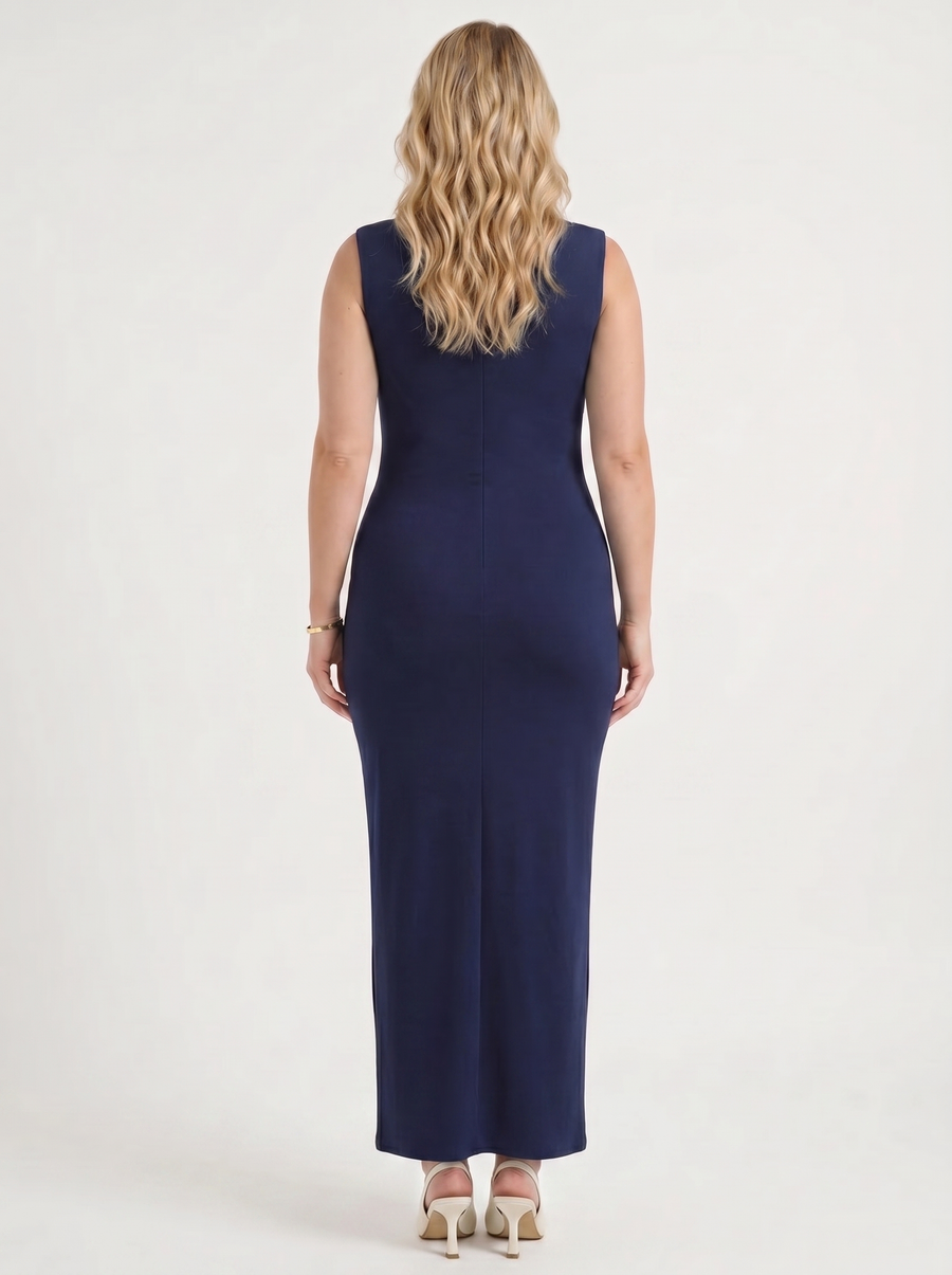 Daniela Square Neck Wide Strap Bodycon Maxi Dress