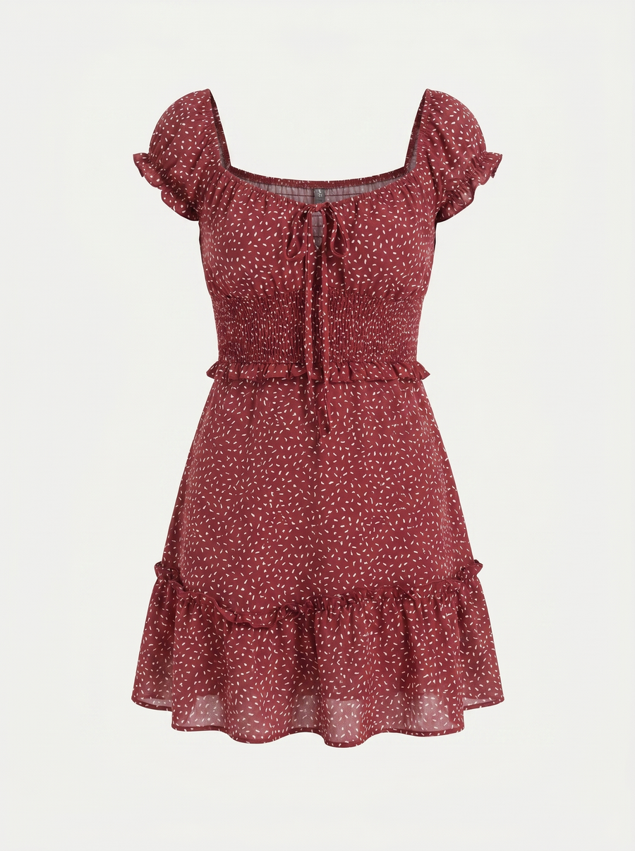 Renata Floral Puff Sleeve Mini Dress