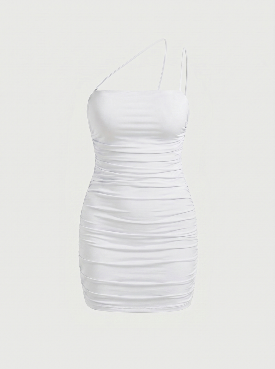 Quorra One Shoulder Ruched Mini Dress