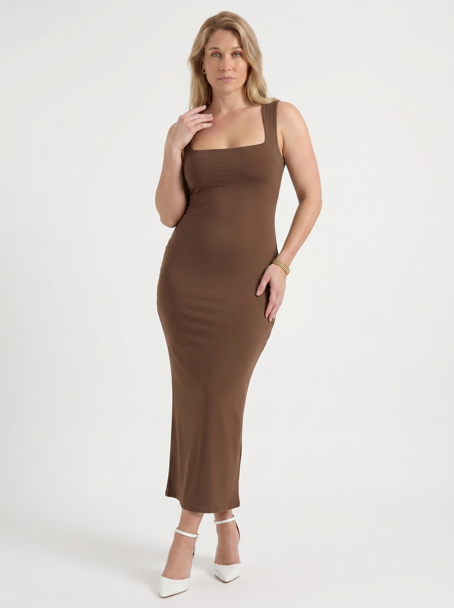 Renee Square Neck Bodycon Maxi Dress