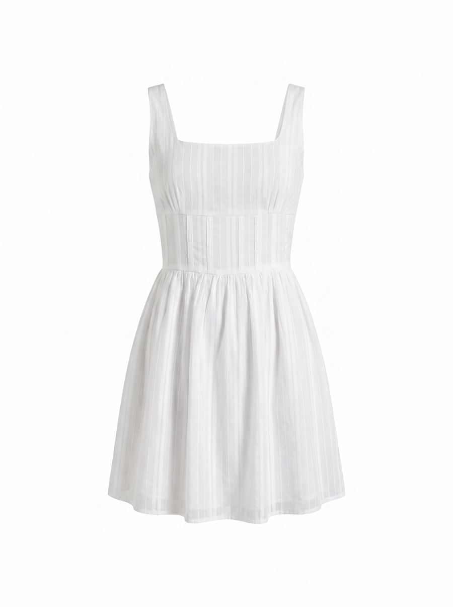 Selinae Corset Style Square Neck Mini Dress