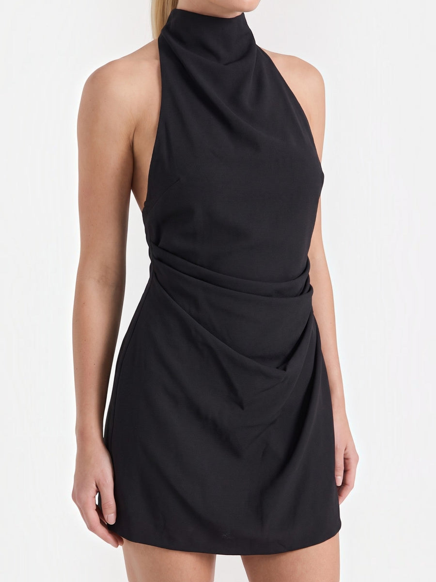 Rosalie Cowl Neck Ruched Mini Dress