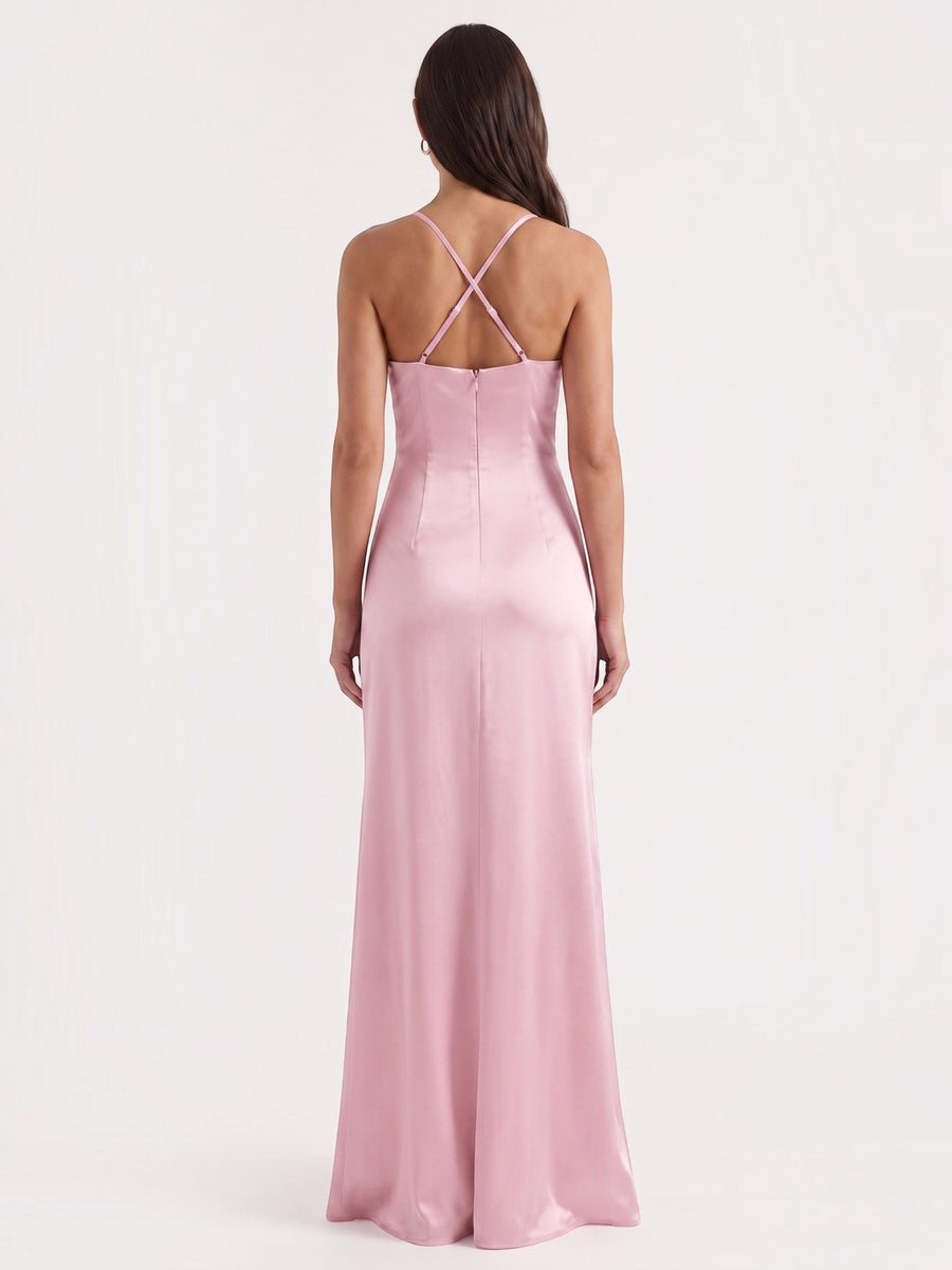 Rhiannon Cowl Neck Satin Slip Maxi Dress