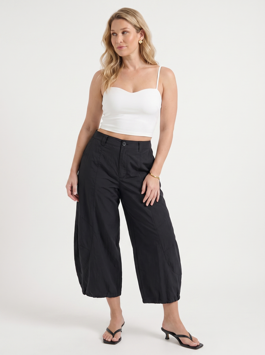 Kimmy Cuffed Balloon Leg Pants with Pockets
