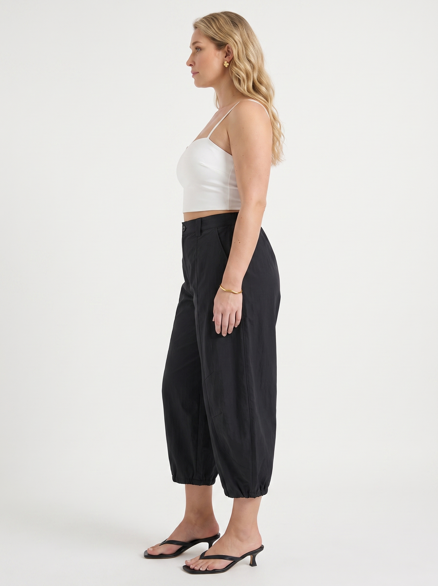 Kimmy Cuffed Balloon Leg Pants with Pockets