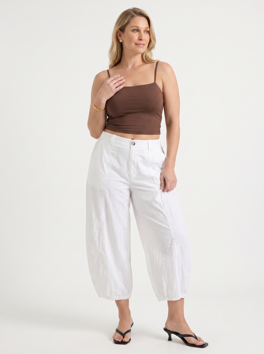 Kimmy Cuffed Balloon Leg Pants with Pockets
