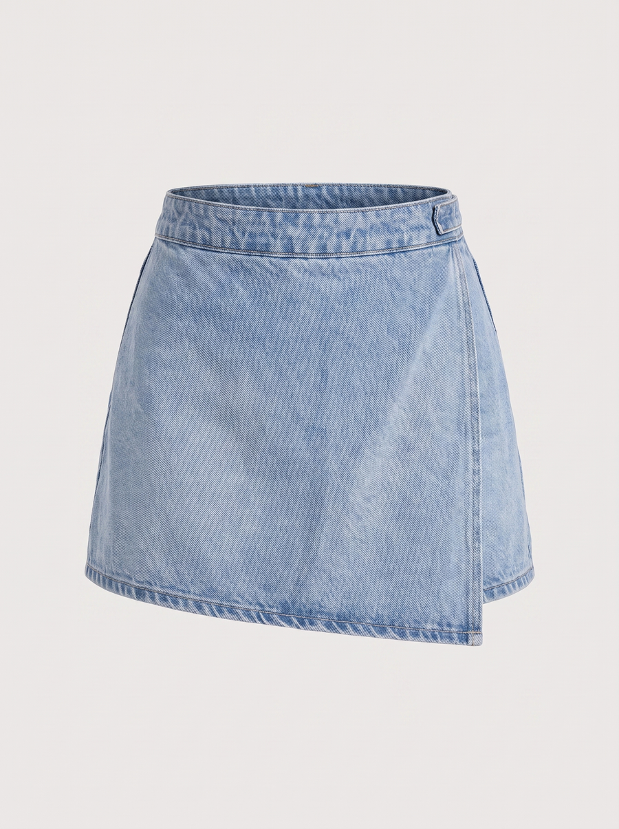 Rosa Denim Wrap Mini Skirt