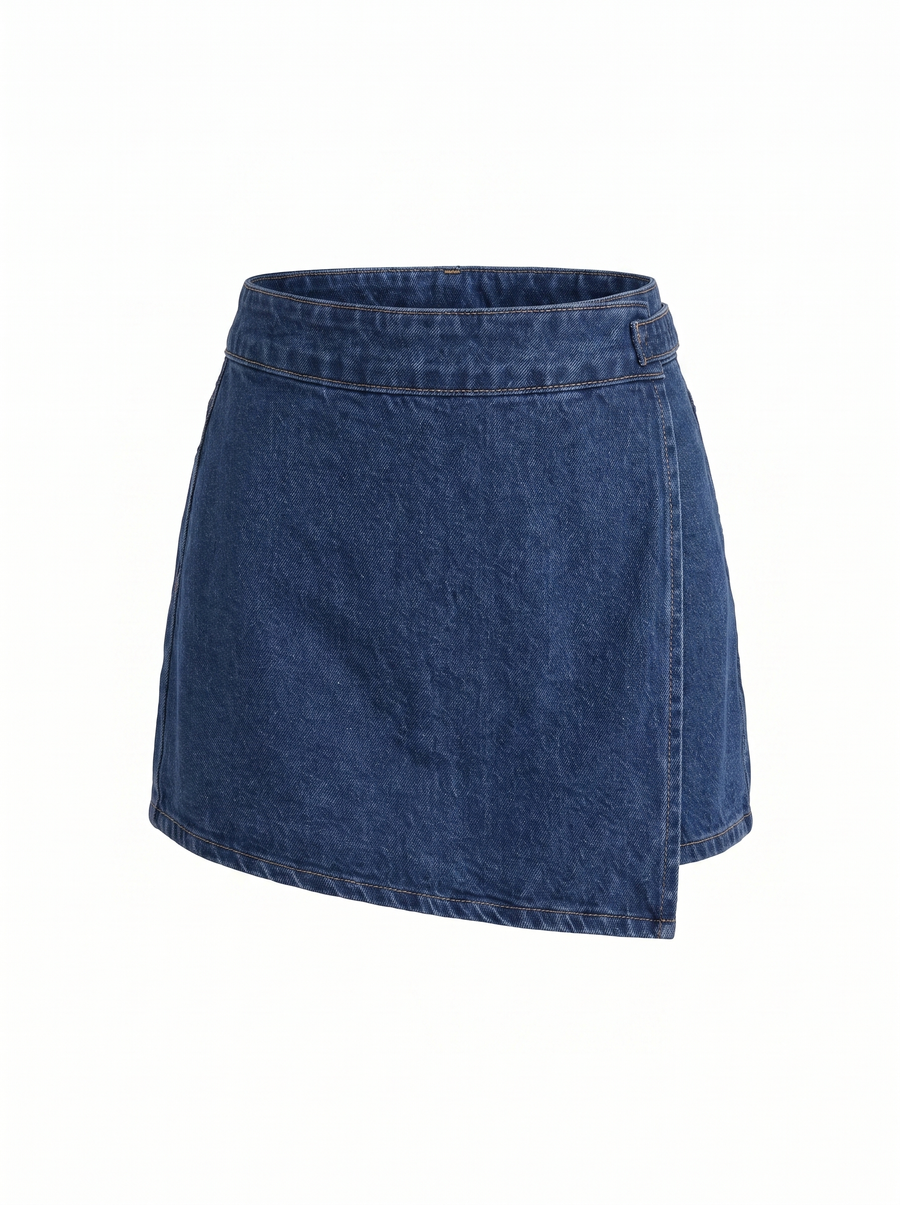 Rosa Denim Wrap Mini Skirt