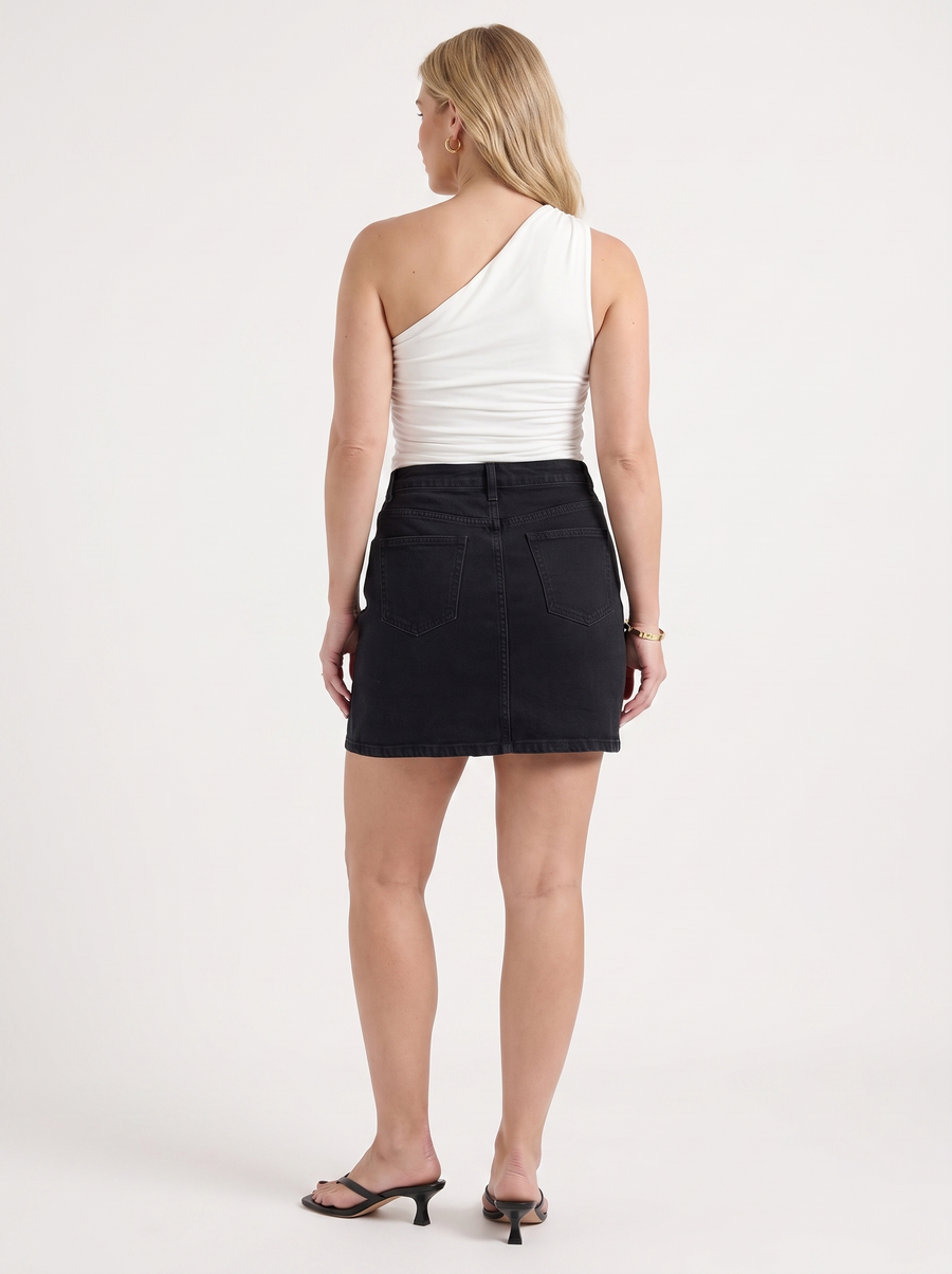 Billie Denim Mini Skirt with Slit