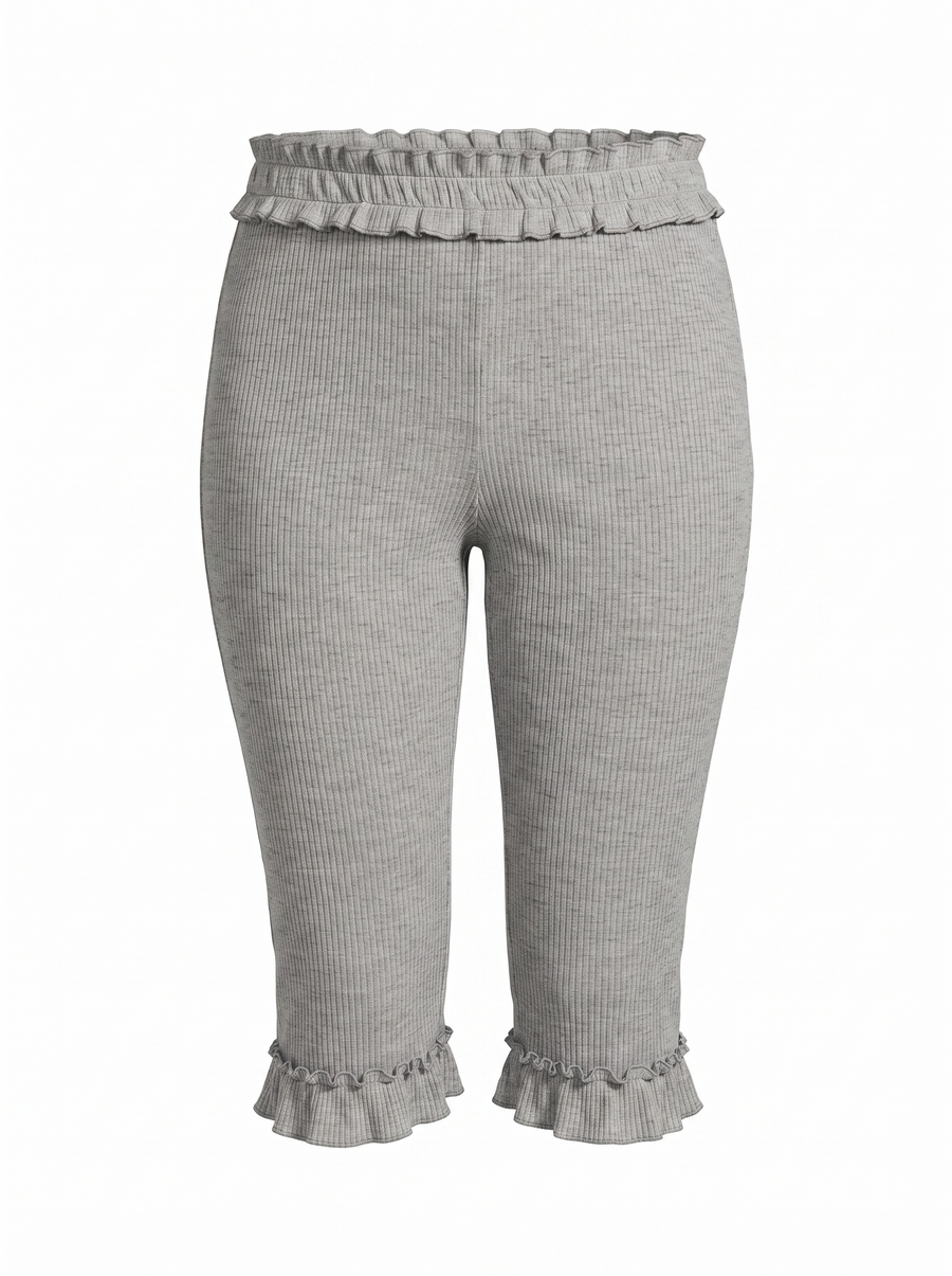 Mishella Ruffle Trim Capri Pants